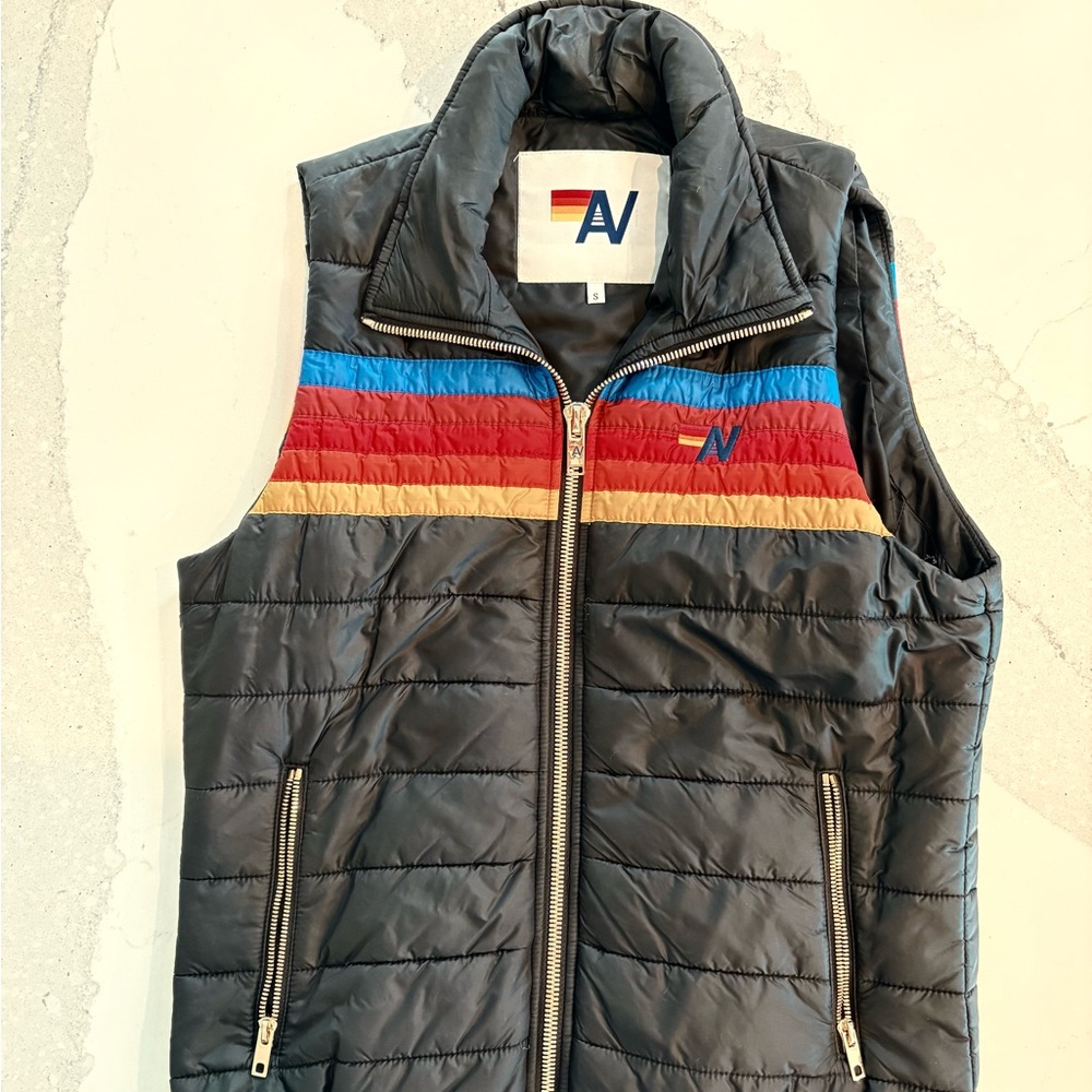 Aviator Nation WOMEN'S 5 STRIPE VEST - BLACK
